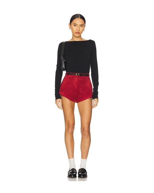 Amanda Uprichard Red X Revolve Kelso Suede Short