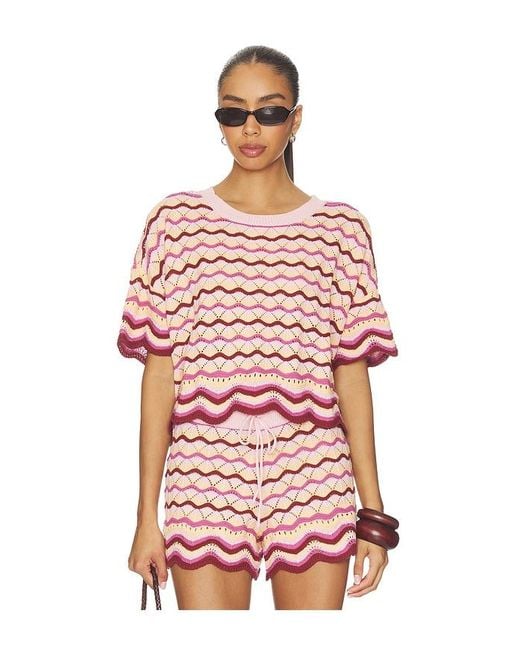 LSPACE Red Sunchaser Top