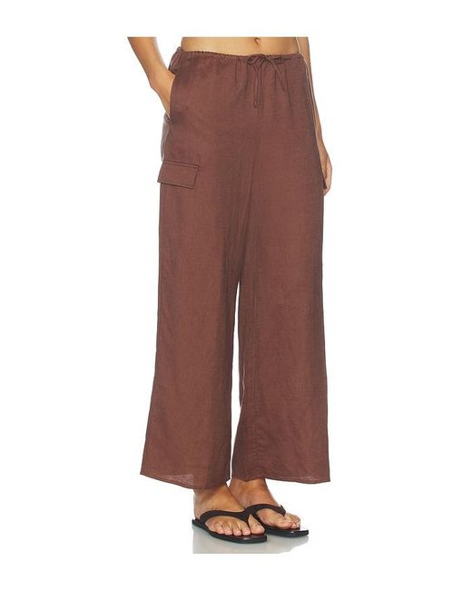 Onia Brown Air Linen Cargo Pant
