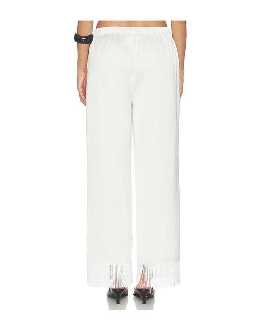Artless White Blair Fringe Pants