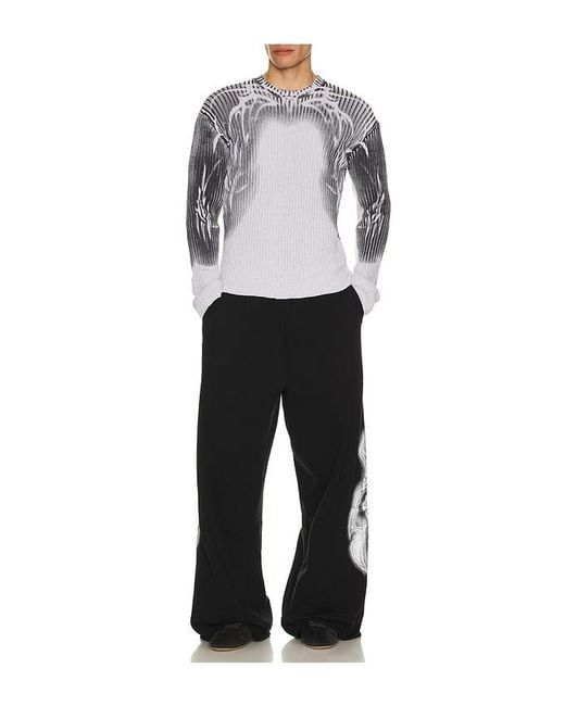 Jaded London White Tattoo Spray Knit Sweater for men