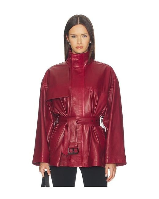 FRAME Red X Alexandra Leclerc The Alexandra Leather Trench