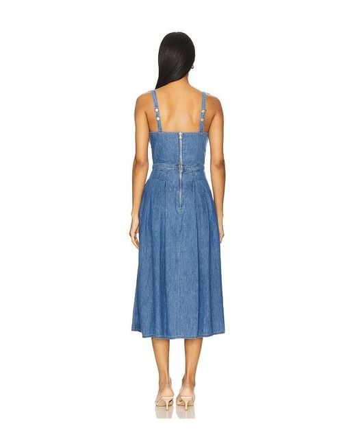 L'Agence Blue Esmeralda Pinafore Dress