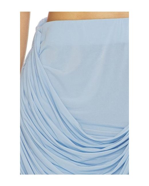 Magda Butrym Blue Draped Midi Skirt