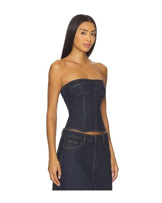 Lioness Sweetness Strapless Top Blue