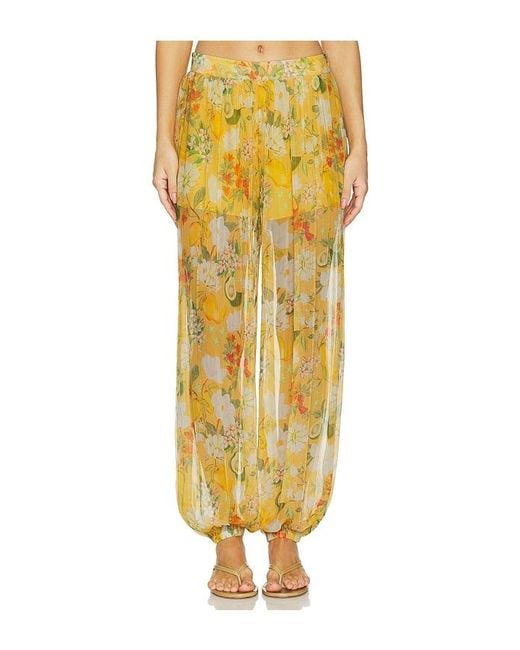VERANDAH Yellow Floral Balloon Pants