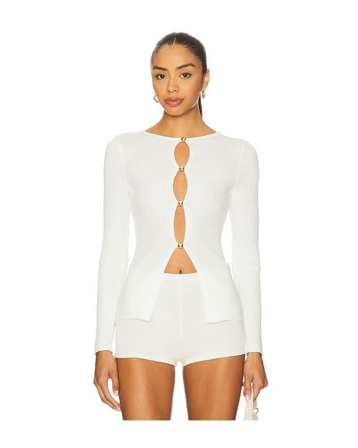 Bardot White Nautico Knit Cardigan