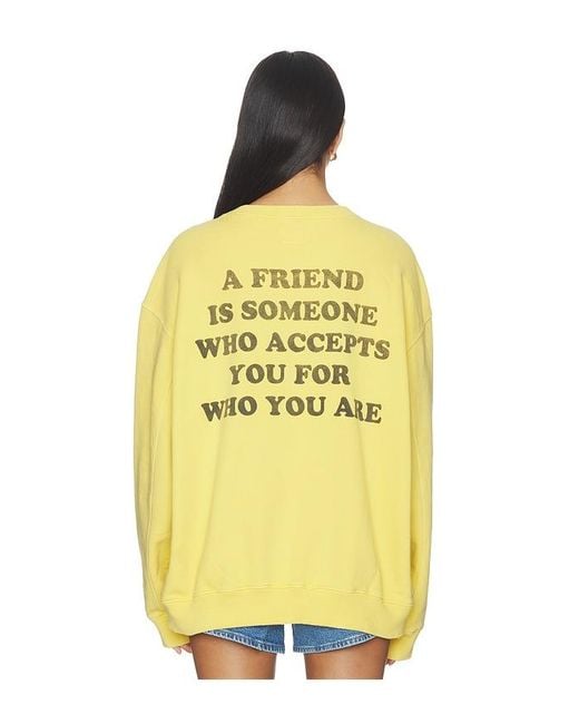 Vintage Heavy Yellow X Peanuts Pig Pen Friends Crewneck Sweater for men