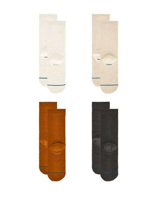 Stance White Icon Crew 4 Pack Socks for men