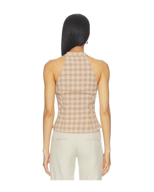 ALL THE WAYS Natural Karie Button Front Top