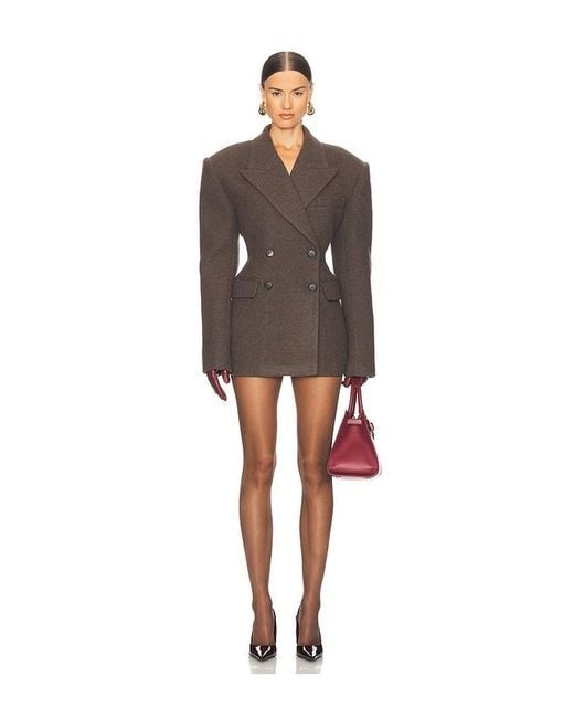 Helsa Brown Italian Wool Blend Blazer