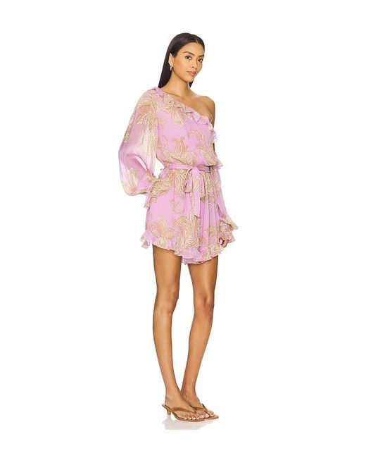 Hemant & Nandita Pink Romper With Tie Up Belt
