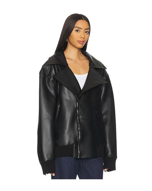 Norma Kamali Black Oversized Moto Jacket