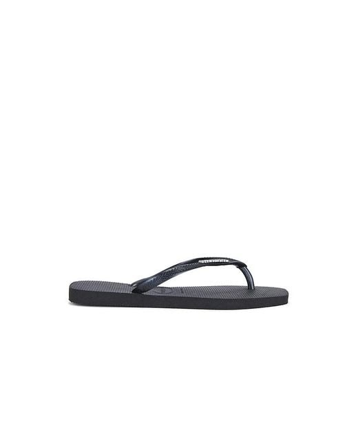 Havaianas Black Slim Square Logo Sandal