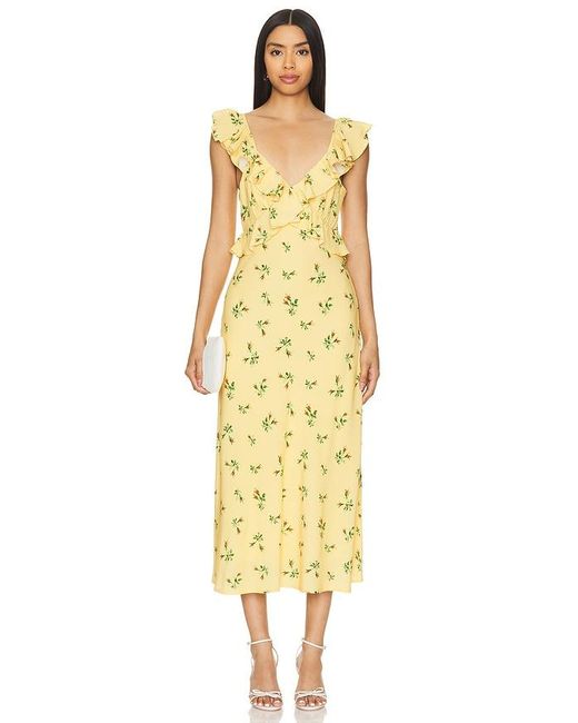 Kitri Yellow Rosemary Midi Dress
