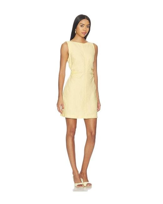 Madewell Natural Boatneck Shirred Mini Dress