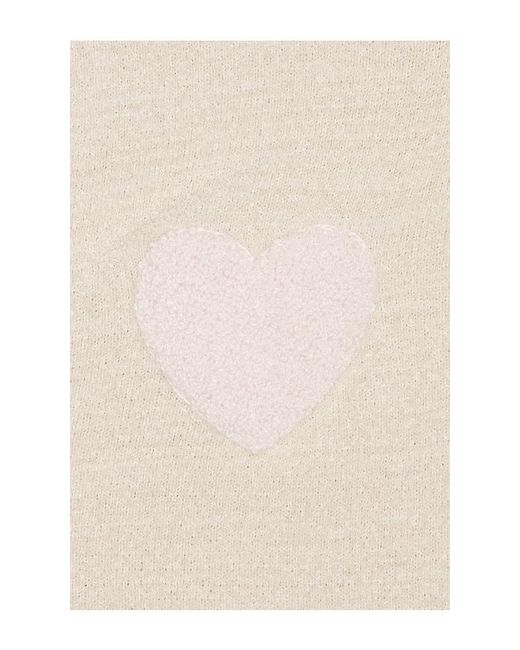 Barefoot Dreams Natural Cozy Chic Ultra Lite Color Block Heart Collared Pullover