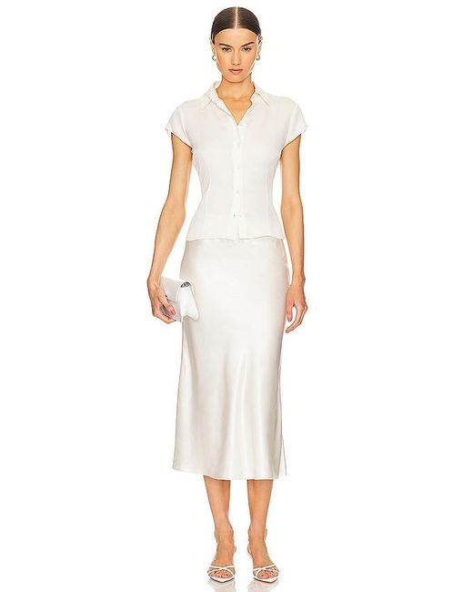 Theory White Cap Sleeve Blouse