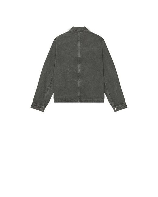 Asher Black Zed Zip Cotton Twill Jacket for men
