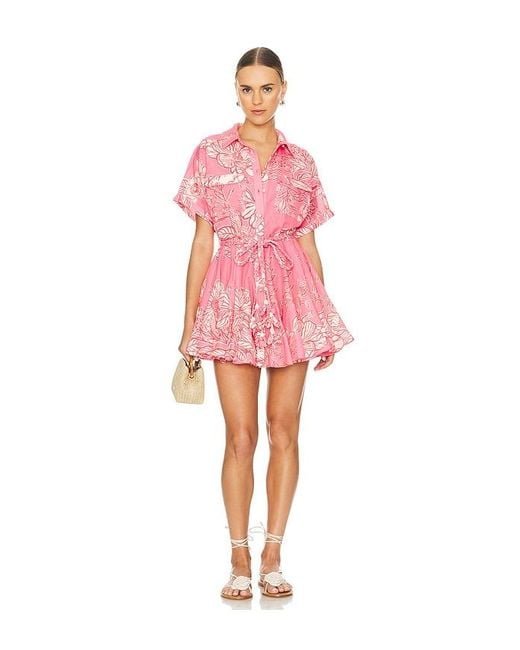 Hemant & Nandita Pink Short Dress With Tie Up
