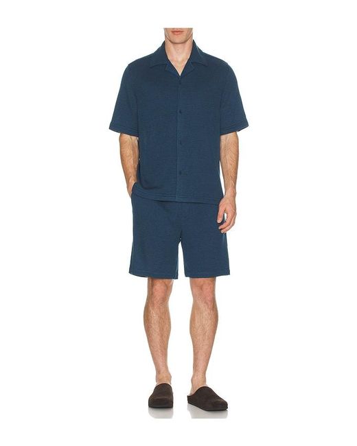 Jonathan Simkhai Blue Troy Short Sleeve Shirt for men