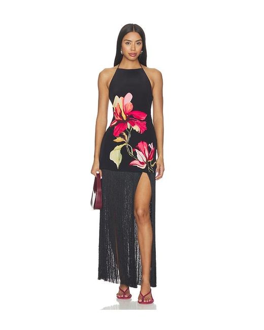 Rococo Sand Red Ruched Bias Fringed Mini Dress