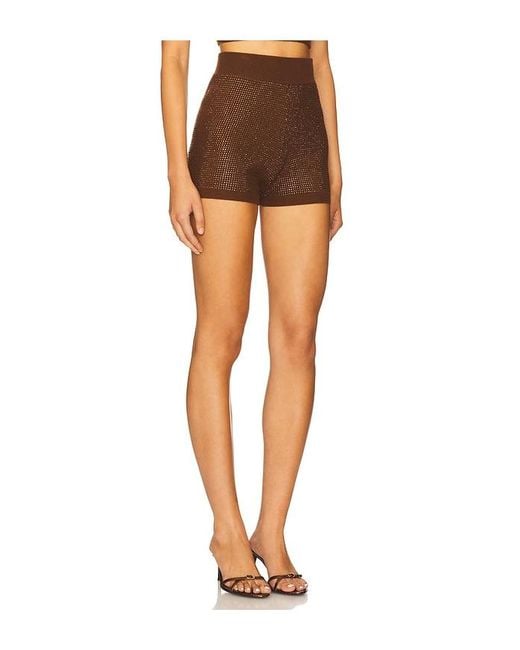 David Koma Black Rhinestone Embroidered Short