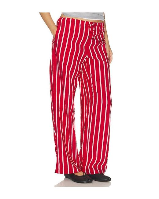 Madewell Red E- Waist Striped Pull- On Pant