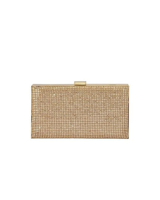 Olga Berg Natural Stef Crystal Box Clutch