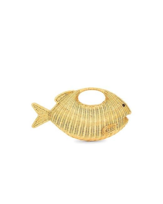 Serpui White Daniel Fish Top Handle Bag