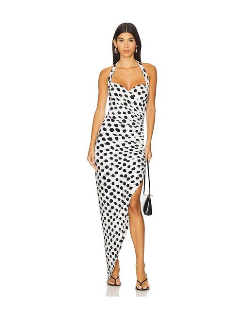 Norma Kamali White Abendkleid Mit Seitlicher Drapierung Cayla