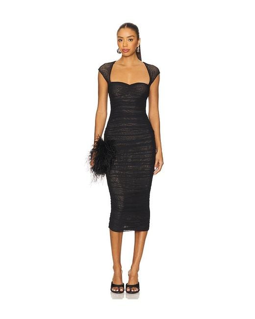 SER.O.YA Black Midikleid Aus Mesh Kylie