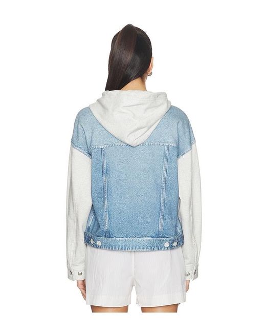 Rag & Bone Blue Rb Miramar Terry Combo Hooded Trucker
