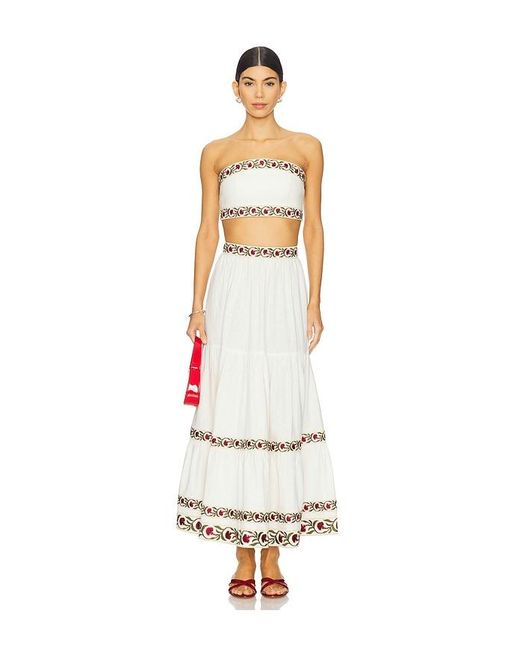 Rosewater House White Carnation Crop Top