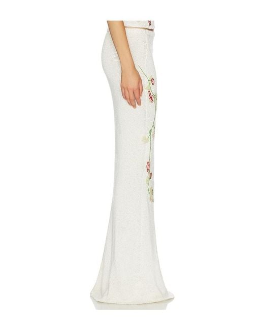 Asta Resort White Carolina Embroidered Skirt