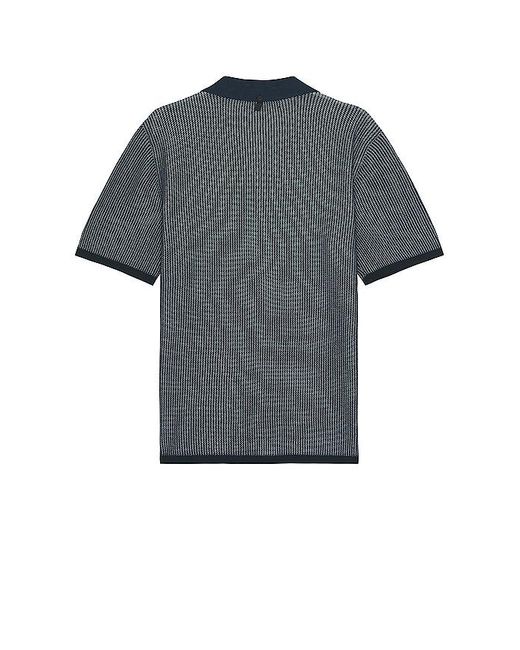 Rag & Bone Blue Harvey Knit Camp Shirt for men