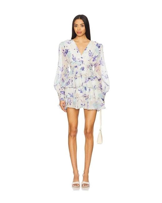 Line & Dot Multicolor Gestuftes Minikleid Fleur