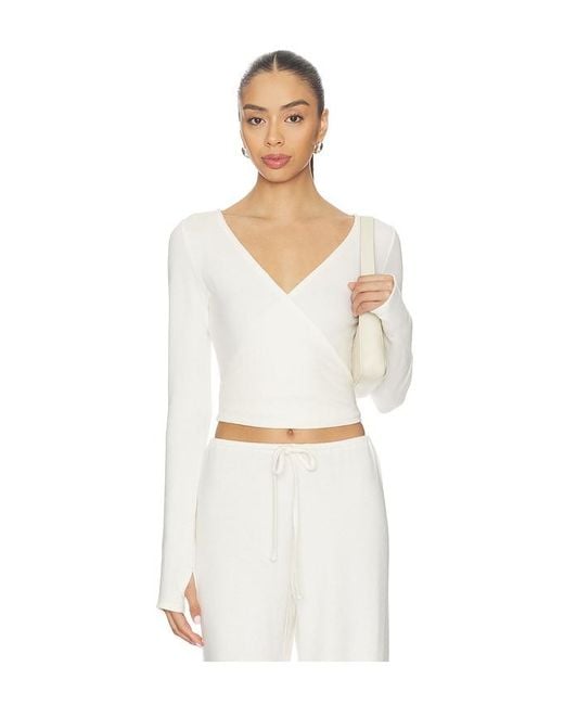 WellBeing + BeingWell White Reed Wrap Top