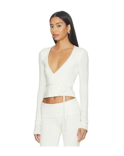ÉTERNE White Wrap Top