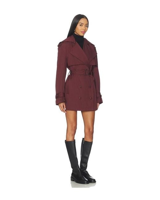 Bardot Red Aster Short Trench Coat