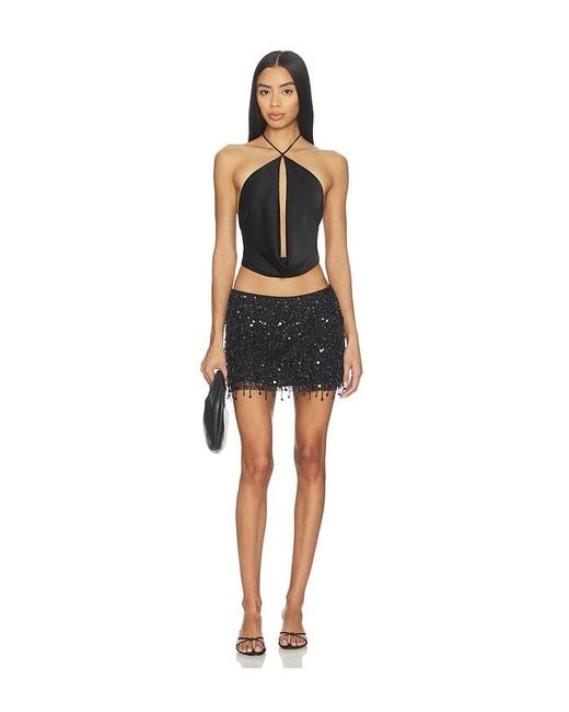 superdown Black Paulita Halter Top