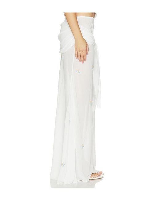 Anna October White Oriana Maxi Skirt With Embroidery