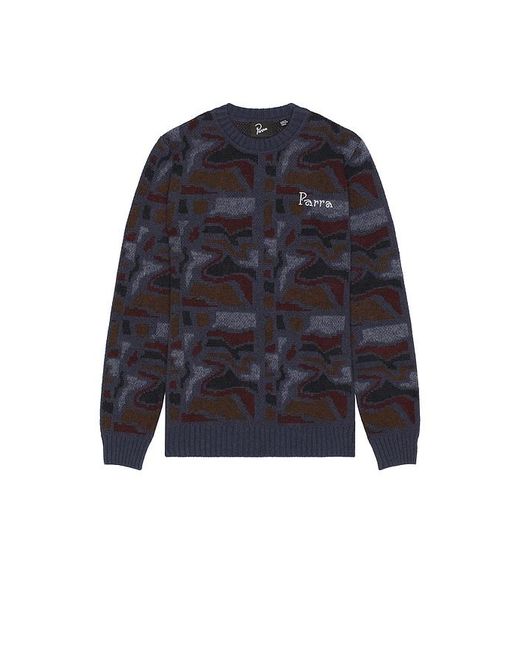 by Parra Blue Repeat Ftp Booster Knitted Pullover for men