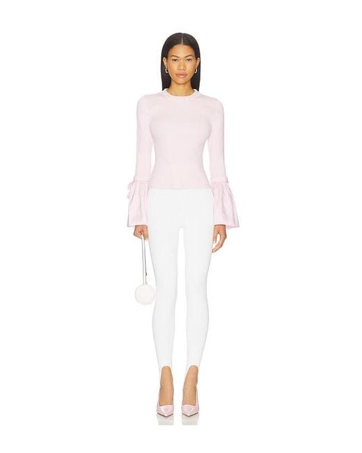 Jonathan Simkhai White Agata Long Sleeve Top
