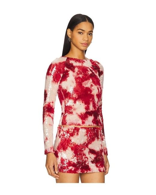 Kim Shui Red Sequin Top