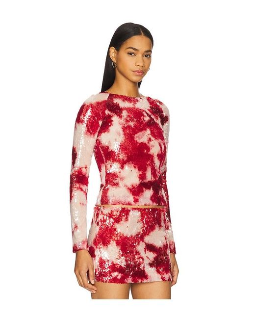 Kim Shui Red Sequin Top