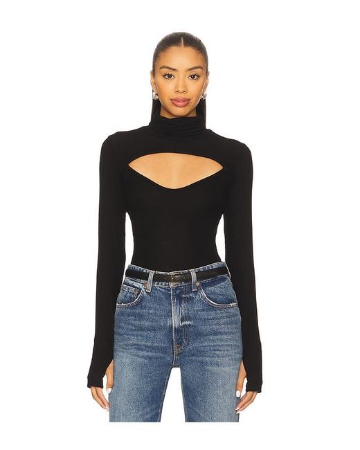 Michael Lauren Black Cade Long Sleeve Turtleneck Top
