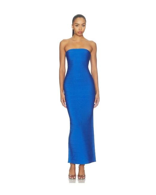 Nbd Blue Kirstyn Strapless Maxi Tube Dress