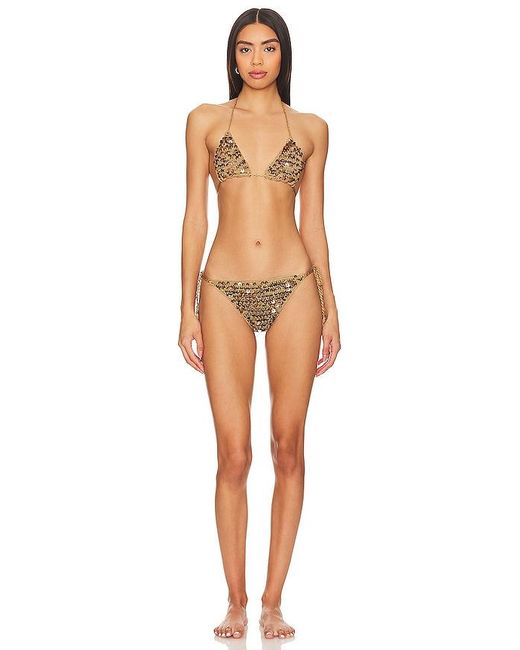 MY BEACHY SIDE Brown Sequin Bikini Set