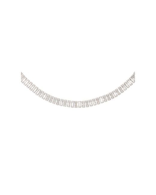 Ettika White Baguette Tennis Necklace